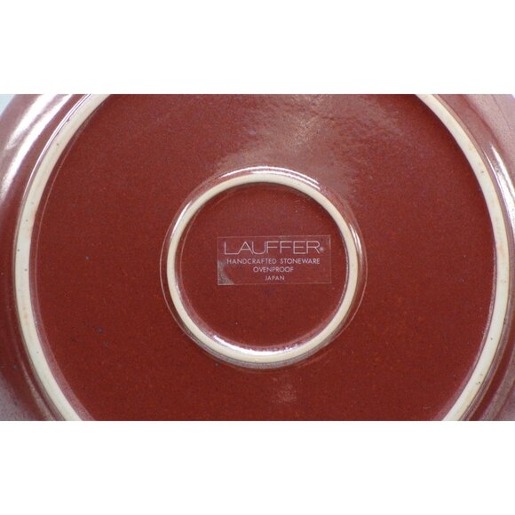 Lauffer (2) Firethorn Burgundy Drip & Speckle Stoneware Coupe Dinner Plates - Picture 9 of 9